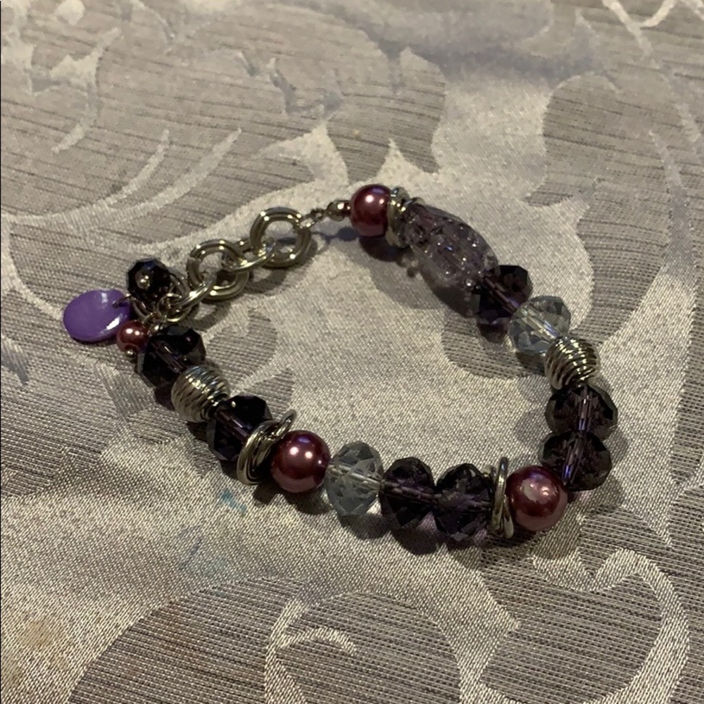 Lia Sophia purple beaded bracelet